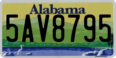 AL license plate 5AV8795