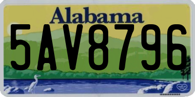 AL license plate 5AV8796