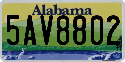 AL license plate 5AV8802
