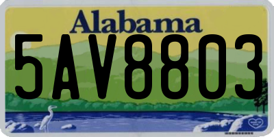 AL license plate 5AV8803