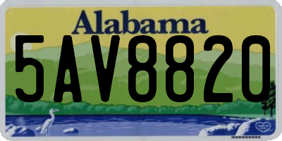 AL license plate 5AV8820