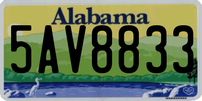AL license plate 5AV8833