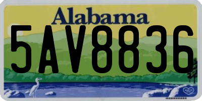 AL license plate 5AV8836