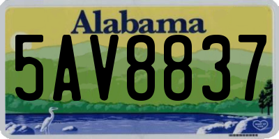 AL license plate 5AV8837