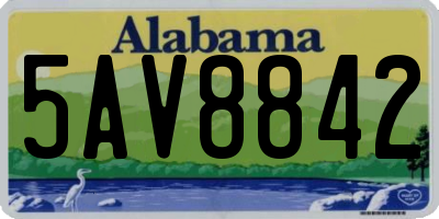 AL license plate 5AV8842