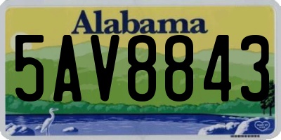AL license plate 5AV8843