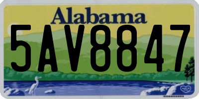 AL license plate 5AV8847