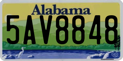 AL license plate 5AV8848