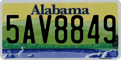 AL license plate 5AV8849