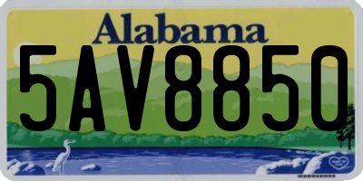 AL license plate 5AV8850