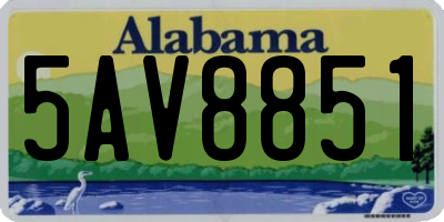 AL license plate 5AV8851