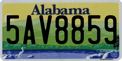 AL license plate 5AV8859