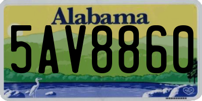 AL license plate 5AV8860