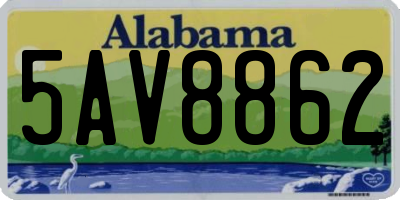 AL license plate 5AV8862