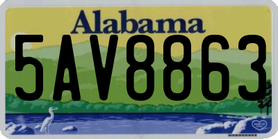AL license plate 5AV8863
