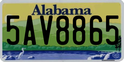 AL license plate 5AV8865