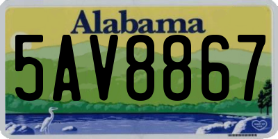 AL license plate 5AV8867