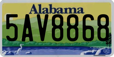 AL license plate 5AV8868