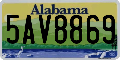 AL license plate 5AV8869