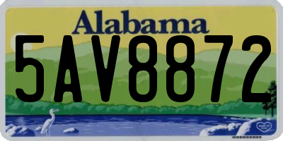 AL license plate 5AV8872