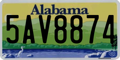 AL license plate 5AV8874