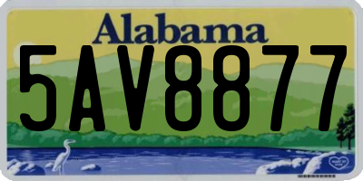 AL license plate 5AV8877