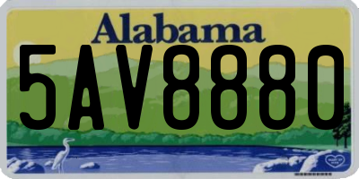 AL license plate 5AV8880