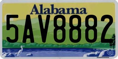 AL license plate 5AV8882