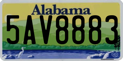 AL license plate 5AV8883