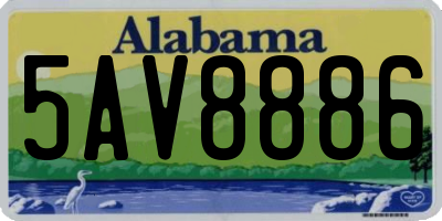 AL license plate 5AV8886