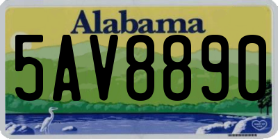 AL license plate 5AV8890