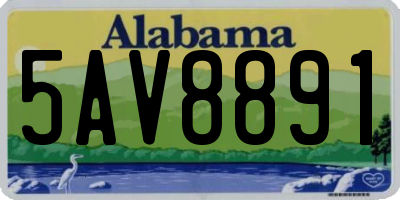 AL license plate 5AV8891