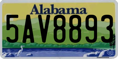 AL license plate 5AV8893