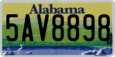 AL license plate 5AV8898