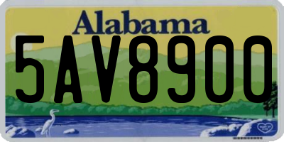AL license plate 5AV8900