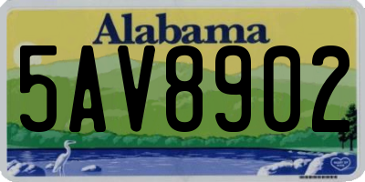 AL license plate 5AV8902