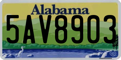 AL license plate 5AV8903