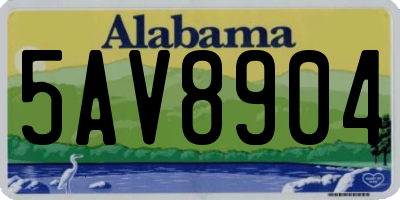 AL license plate 5AV8904
