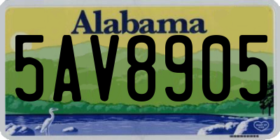 AL license plate 5AV8905