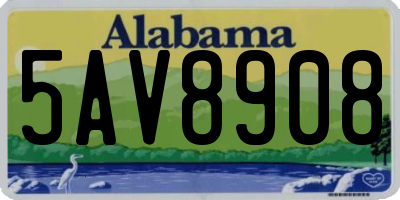 AL license plate 5AV8908