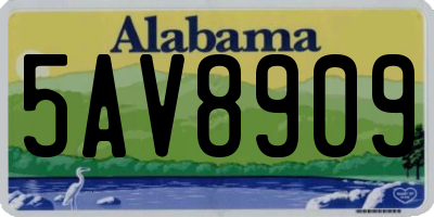 AL license plate 5AV8909