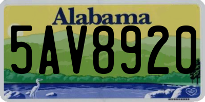 AL license plate 5AV8920