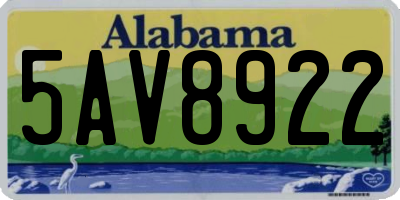 AL license plate 5AV8922