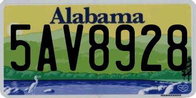 AL license plate 5AV8928