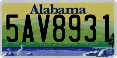 AL license plate 5AV8931