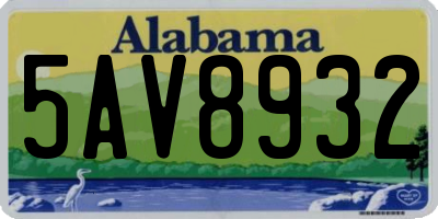 AL license plate 5AV8932