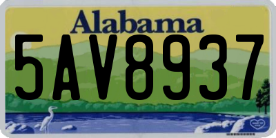 AL license plate 5AV8937
