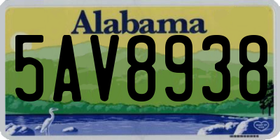 AL license plate 5AV8938