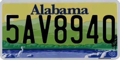 AL license plate 5AV8940