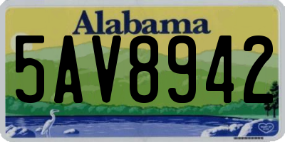 AL license plate 5AV8942